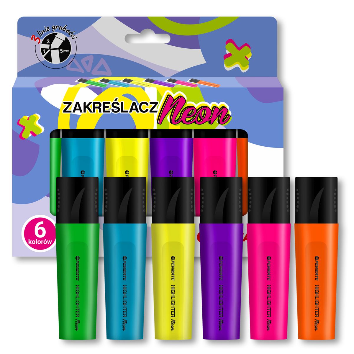 Zakreślacz Penmate neonowe 6 kol 5906910831510 mix (TT8837)