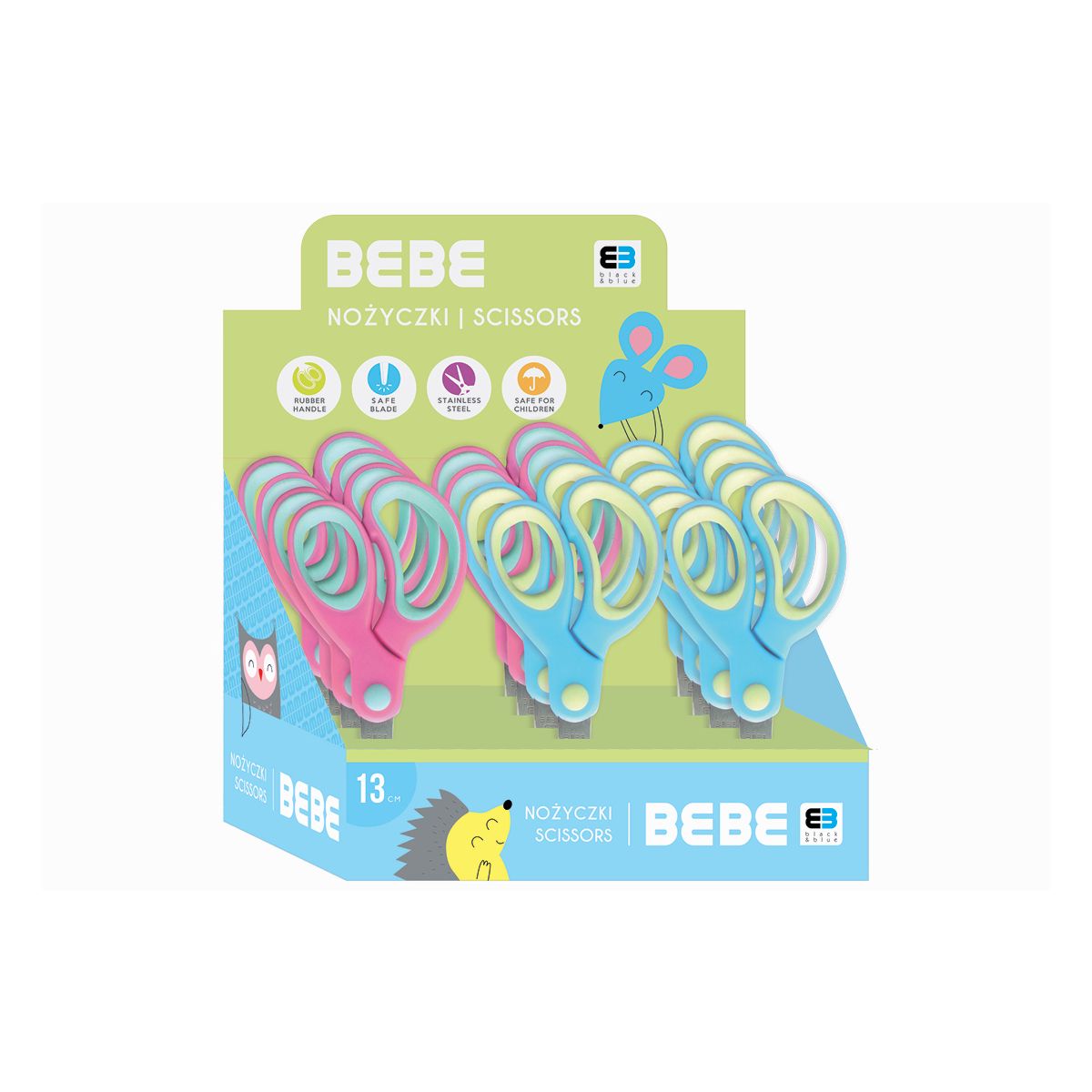 Nożyczki Interdruk BB KIDS pastel 13cm (INO13BBKP)