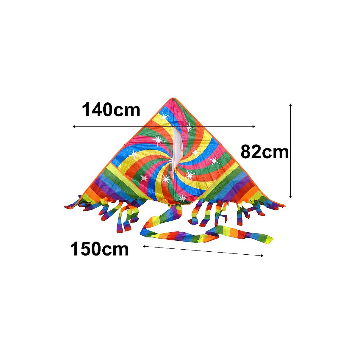 Latawiec tęczowy 140x82cm + ogon dł.150cm Adar (495968)