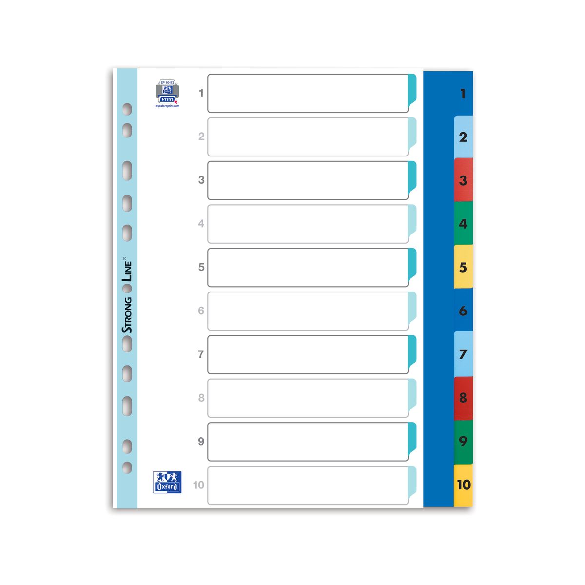 Przekładka numeryczna Maxi A4+ mix 1-10 [mm:] 245x300 Oxford (100205095)