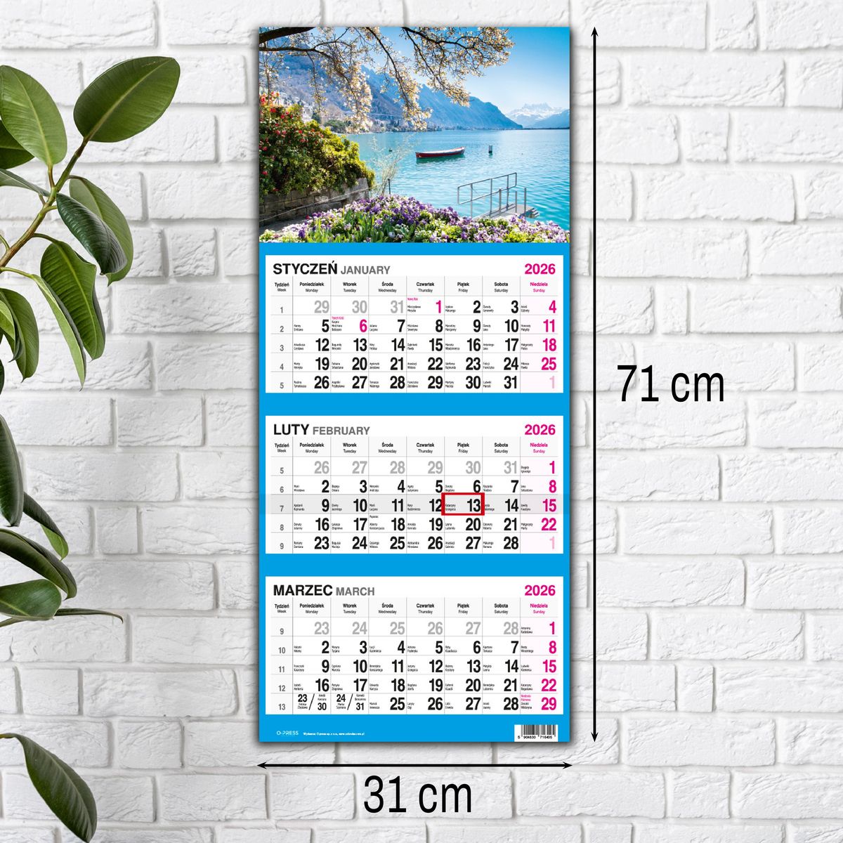 Kalendarz ścienny WIDOK 310mm x 790mm Press
