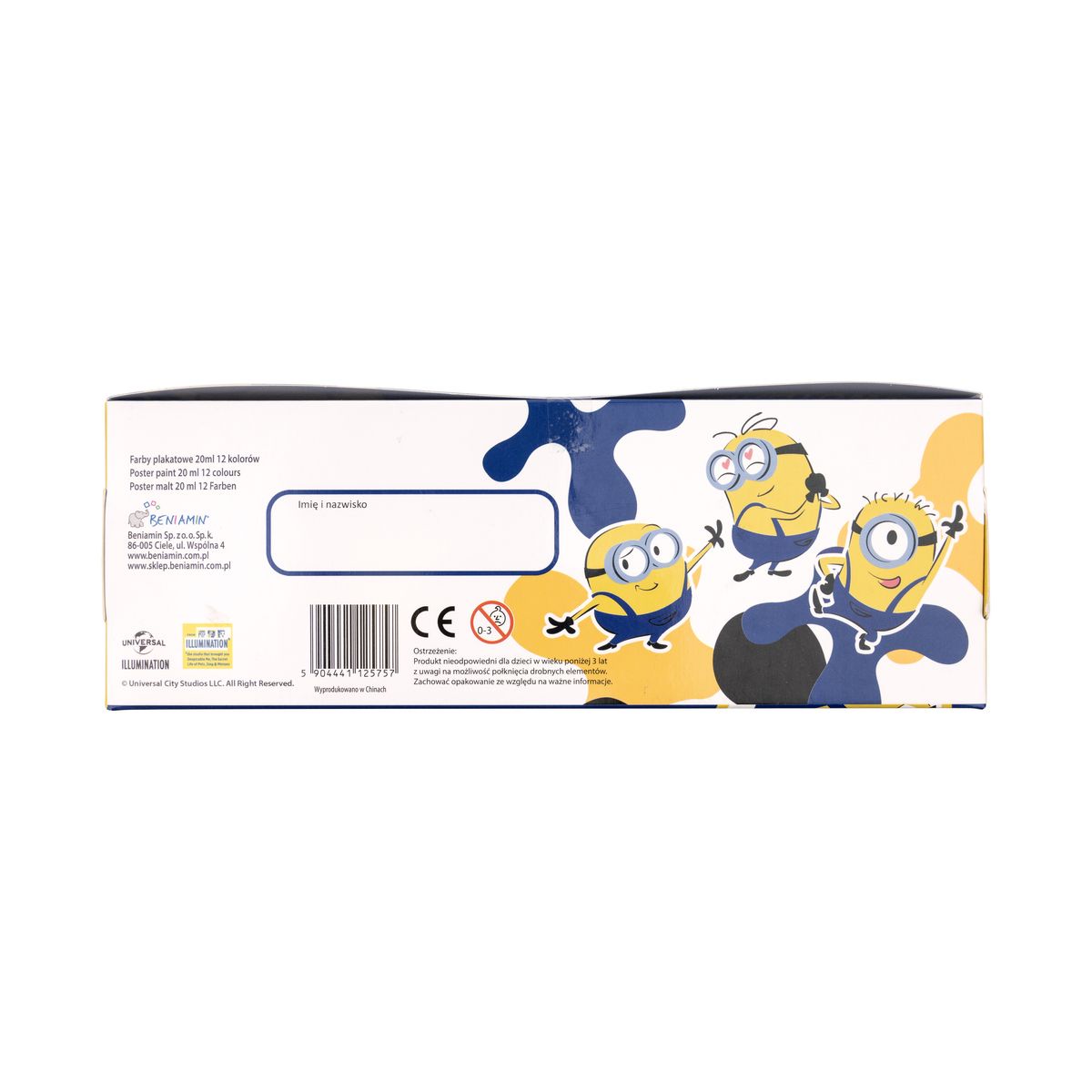 Farby akwarelowe Beniamin Minionki 20ml 12 kolor.