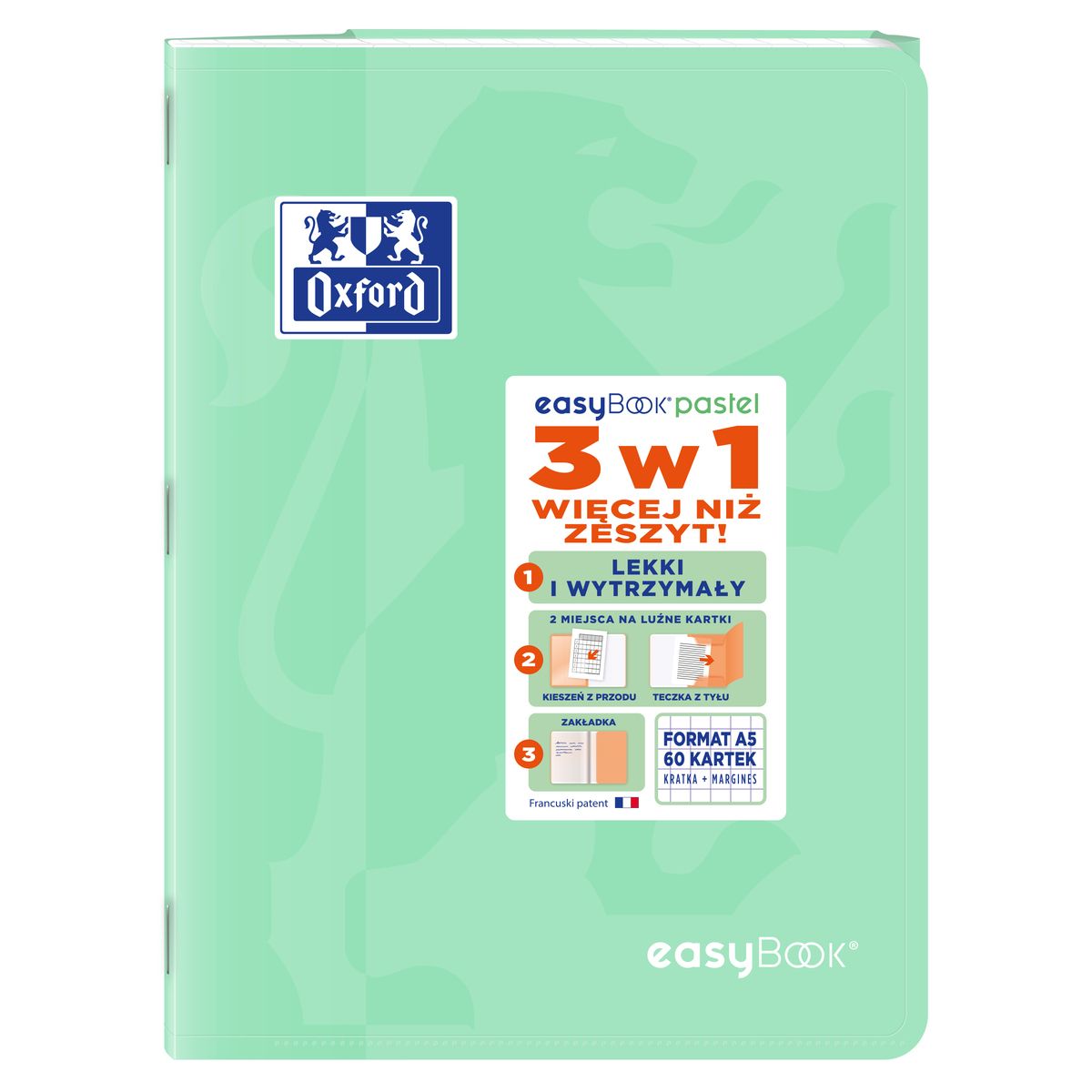 Zeszyt Oxford EASYBOOK PASTEL A5 60k. 90g krata (400161235)