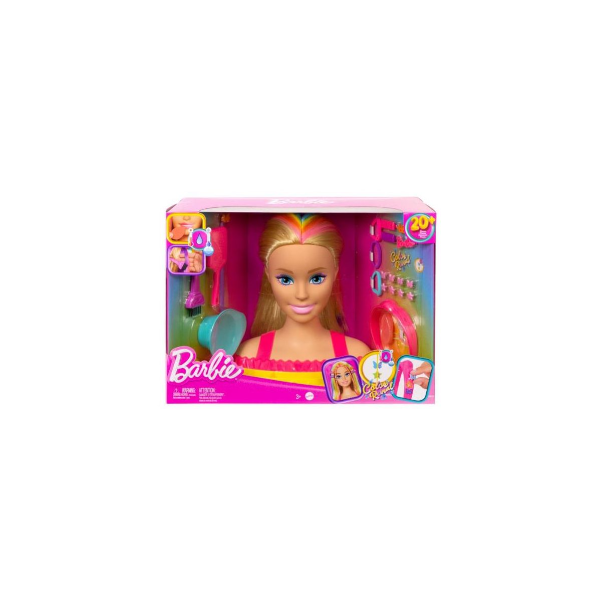 Zestaw piękności Barbie głowa do stylizacji neon blond (HMD78)