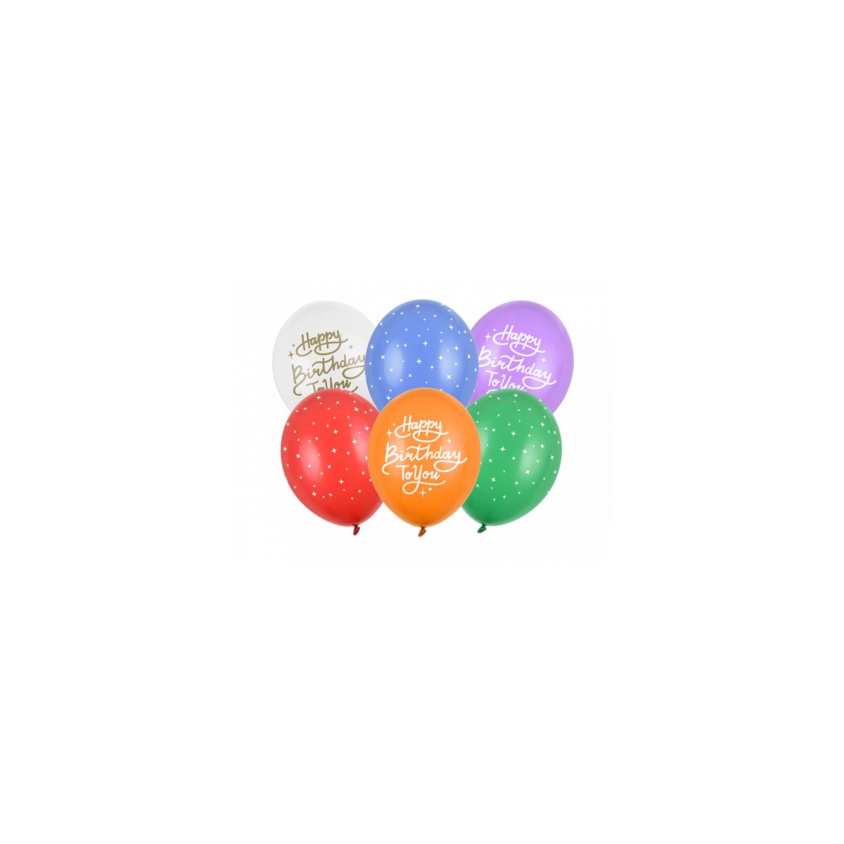 Balon gumowy Partydeco Happy Birthday To You, mix (1 op. / 6 szt.) mix 300mm (SB14P-320-000-6)