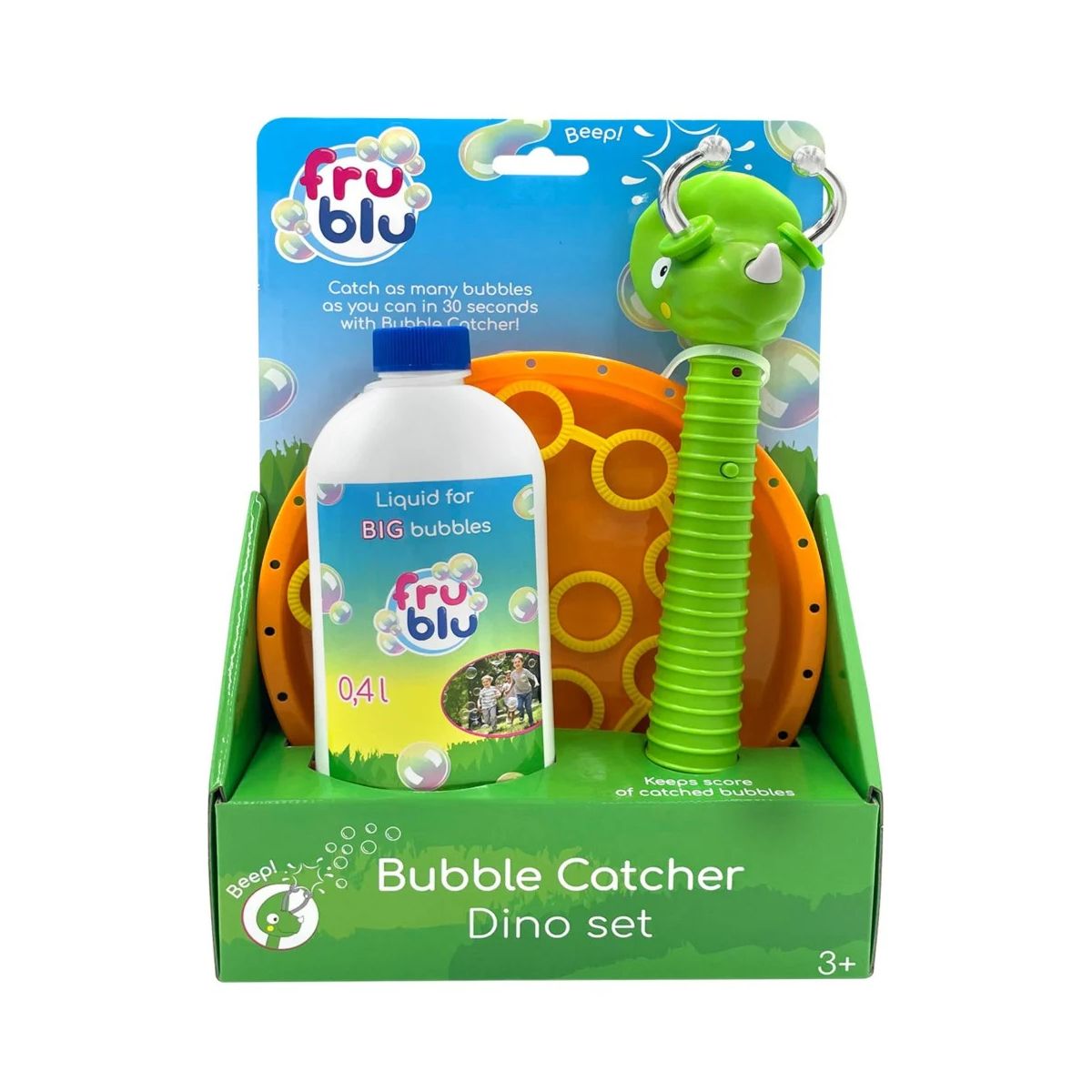 Bańki mydlane Tm Toys Fru Blu Łapacz baniek DINO + płyn 400 ml (DKF0913)