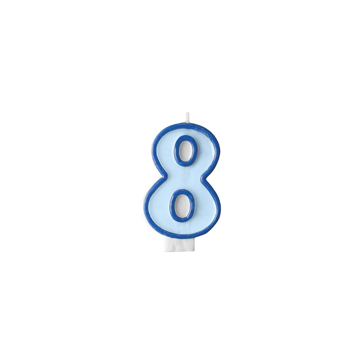 Świeczka urodzinowa Cyferka 8 w kolorze niebieskim 7 centymetrów Partydeco (SCU1-8-001)