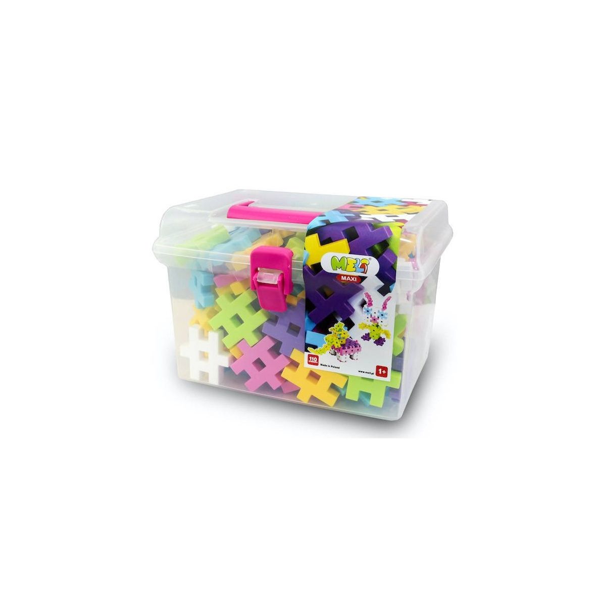 Klocki plastikowe Meli Maxi Travel Box Pink 110 el. (50415)
