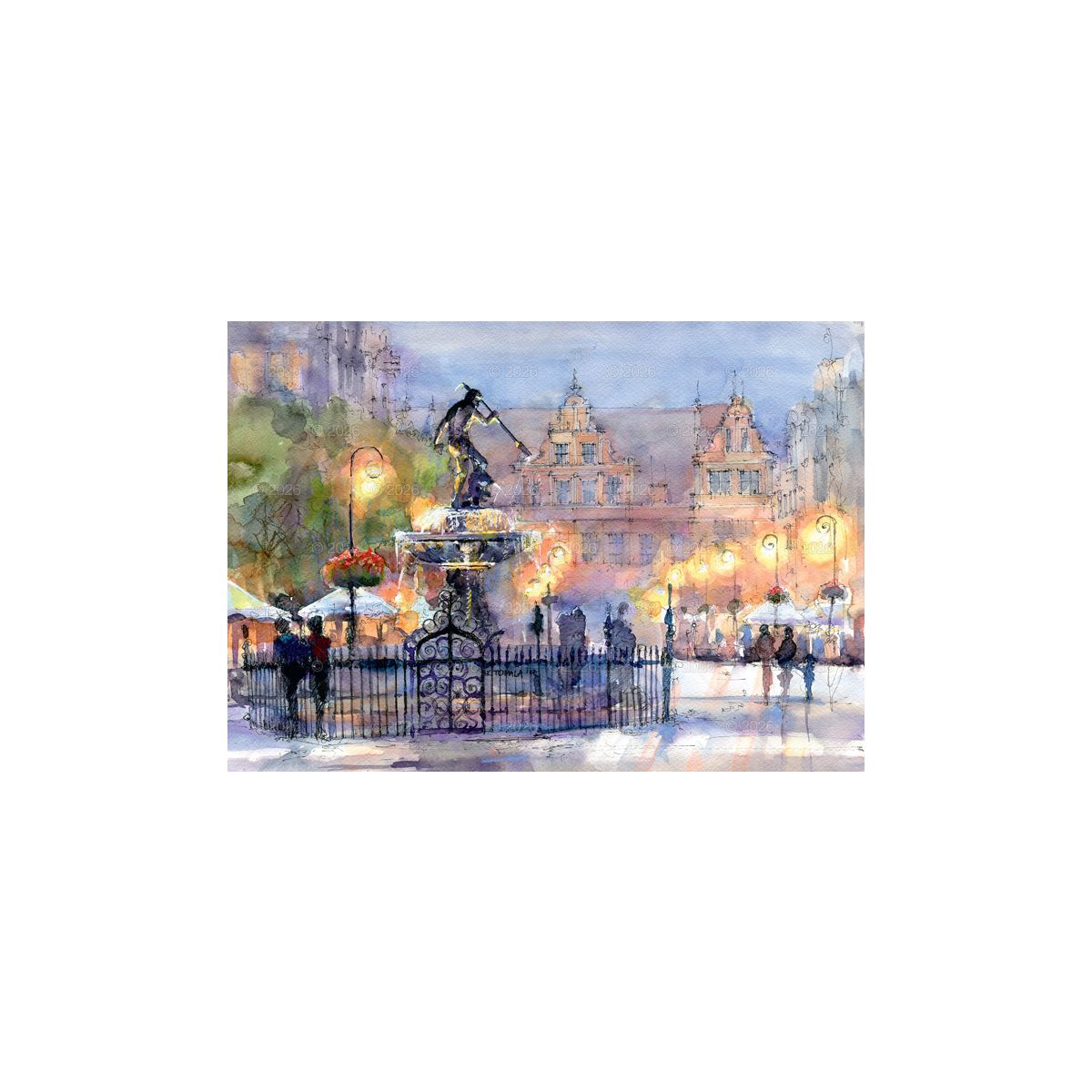 Kalendarz ścienny (401000) k:2915-377 miasta w awkareli rodzinny 2026 280mm x 400mm Lucrum (WL05)