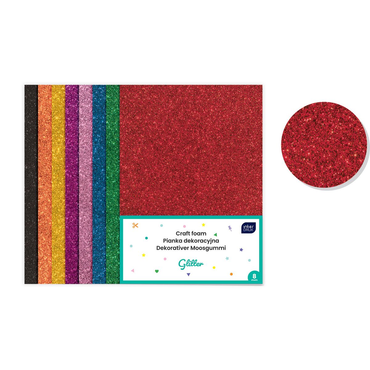 Arkusz piankowy pianka dekoracyjna NC-002 kolor: mix 8 ark. Interdruk (IPIANC002)