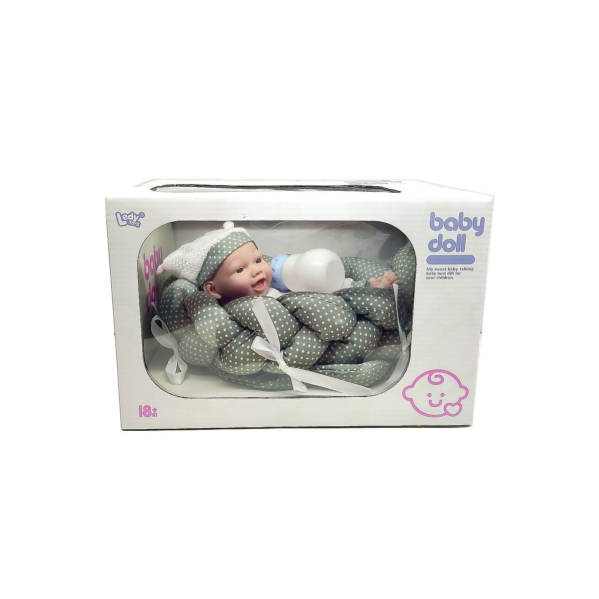 Lalka bobas z kocykiem i butelką [mm:] 250 Adar (611870)