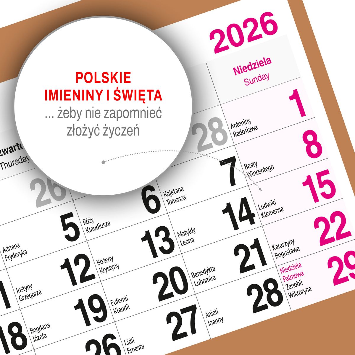 Kalendarz ścienny (401000) k:2915-377 PLAŻA 310mm x 790mm Press
