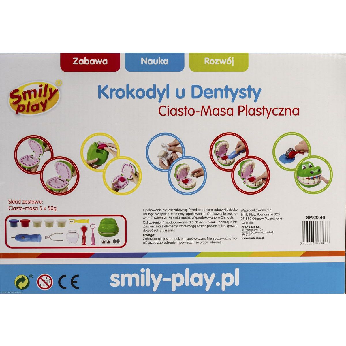 Ciastolina Smily Play 5 kol. Ciasto-masa krokodyl 250g (SP83346)