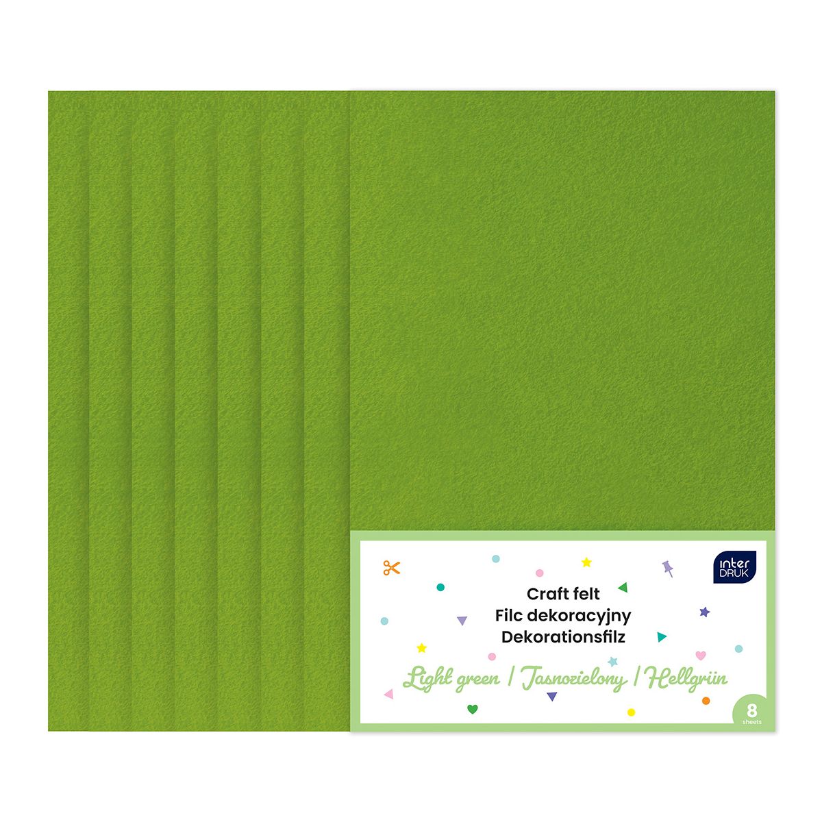 Filc kolor: zielony jasny 8 ark. [mm:] 200x297 Interdruk (IFILCJZIE)