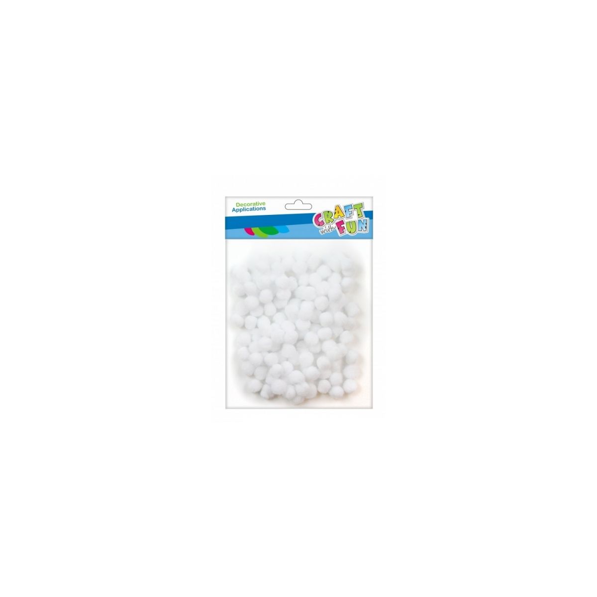 Pompony Euro-Trade dekoracyjne białe pompony 120szt. 1cm białe 120 szt (463921)