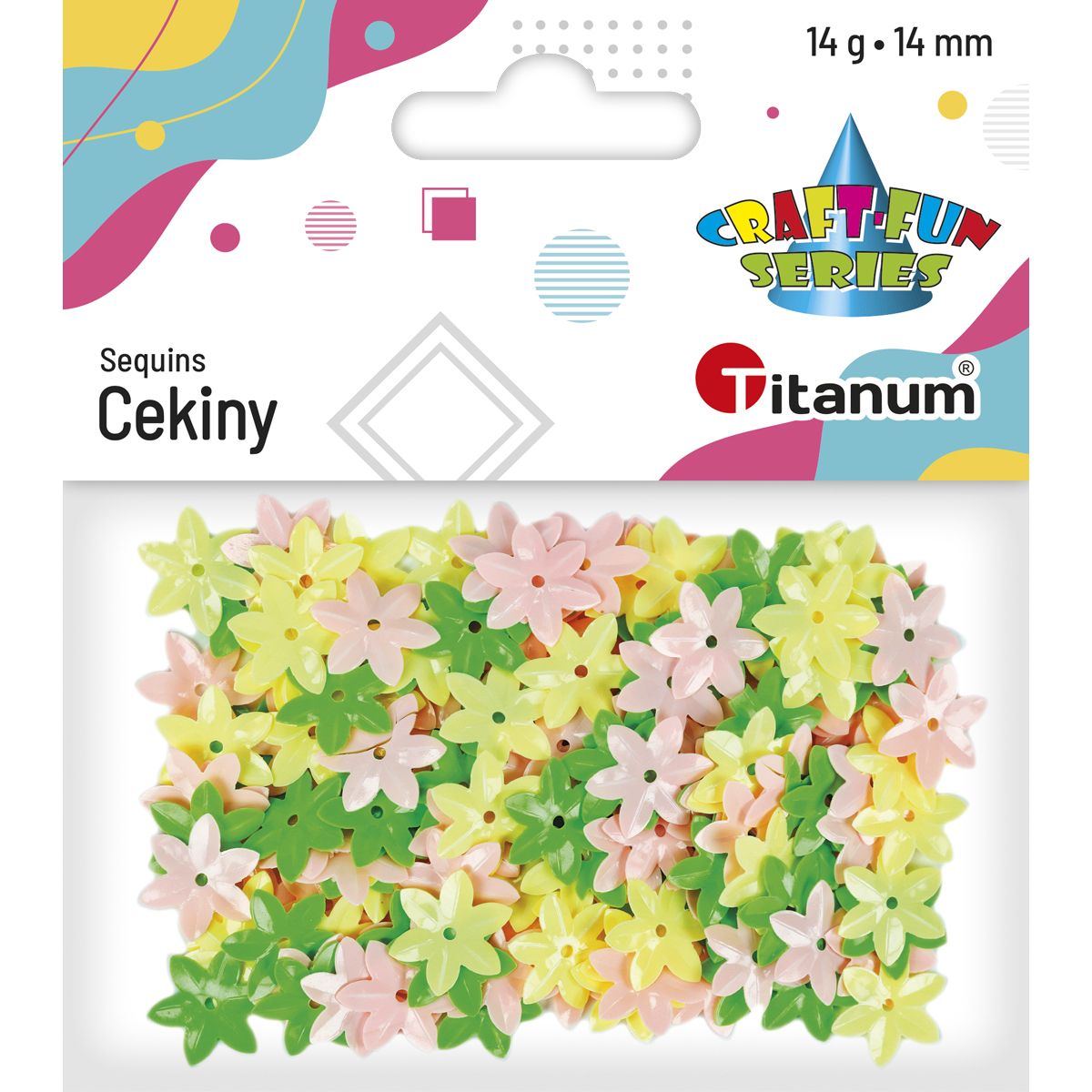 Cekiny Titanum Craft-Fun Series kwiatki mix 14g (CK053)