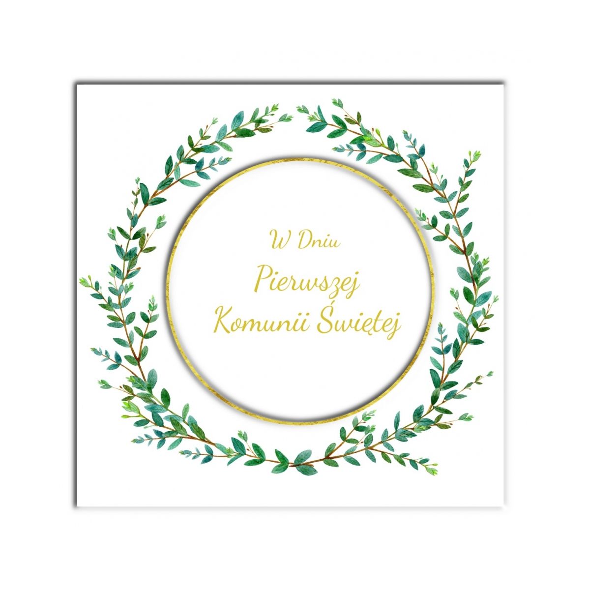 Kartka składana Henry KARNET KW KOMUNIA Wianek Liście C5 (5907465664851)