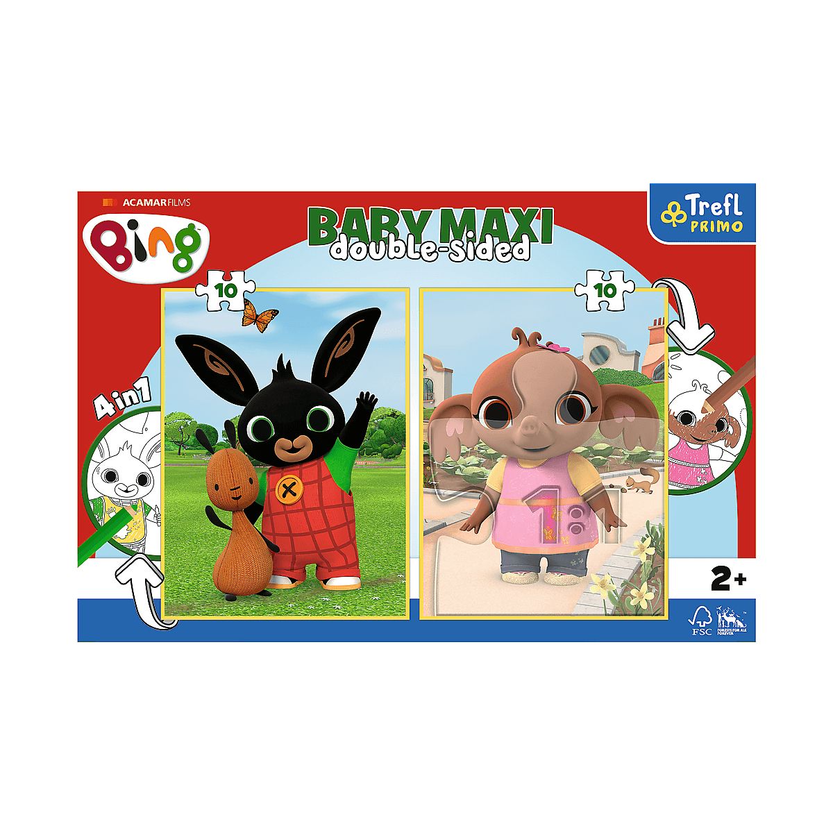 Puzzle Trefl świnka Peppa Baby MAXI 2x10 Królik Bingy 20 el. (43002)