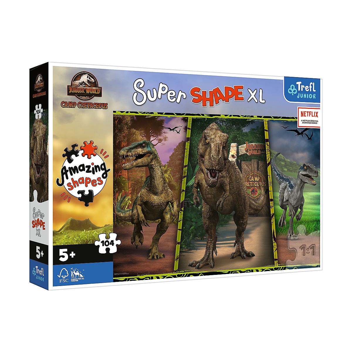 Puzzle Trefl Jurassic World XL Kolorowe dinozaury 104 el. (50020)