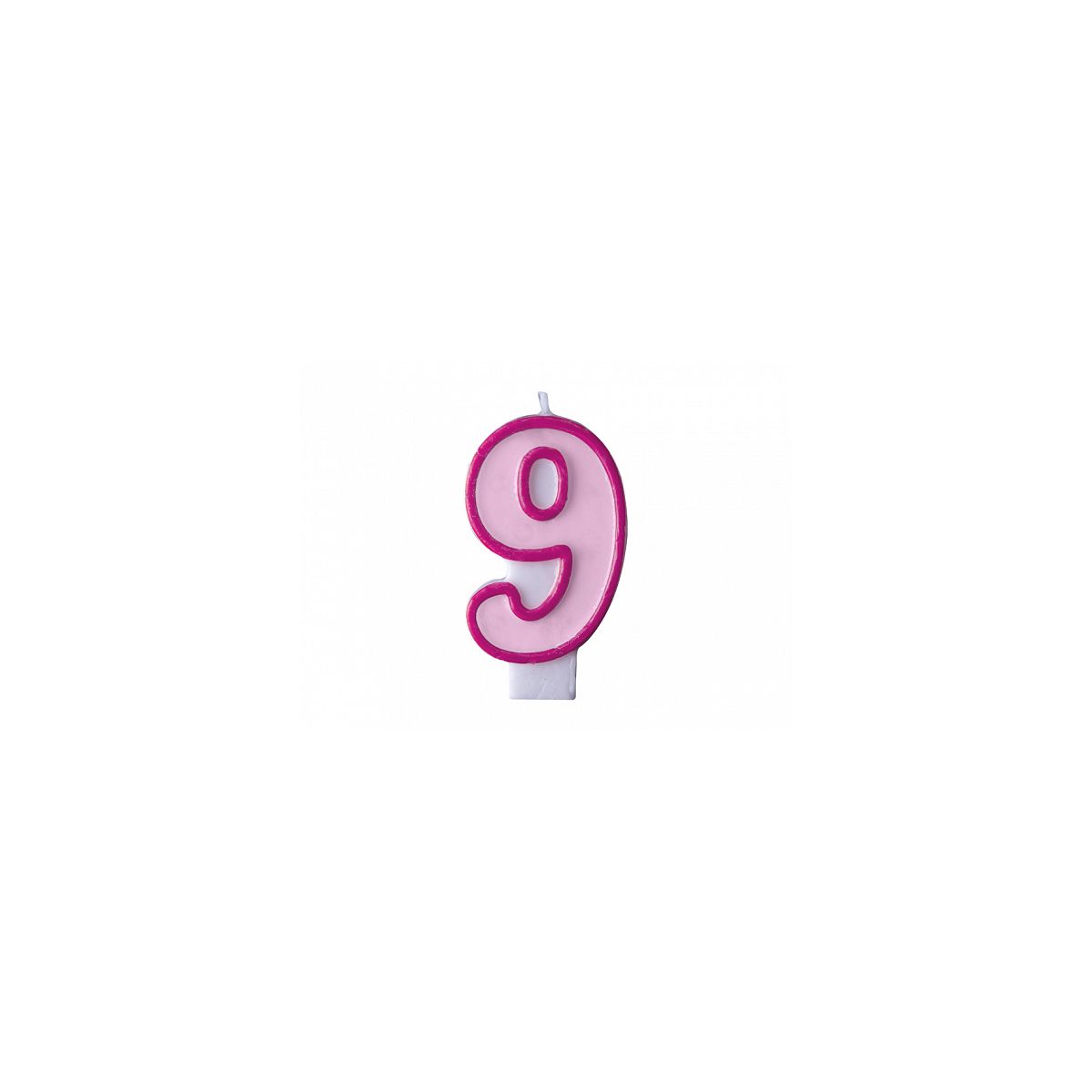 Świeczka urodzinowa Cyferka 9 w kolorze różowym 7 centymetrów Partydeco (SCU1-9-006)