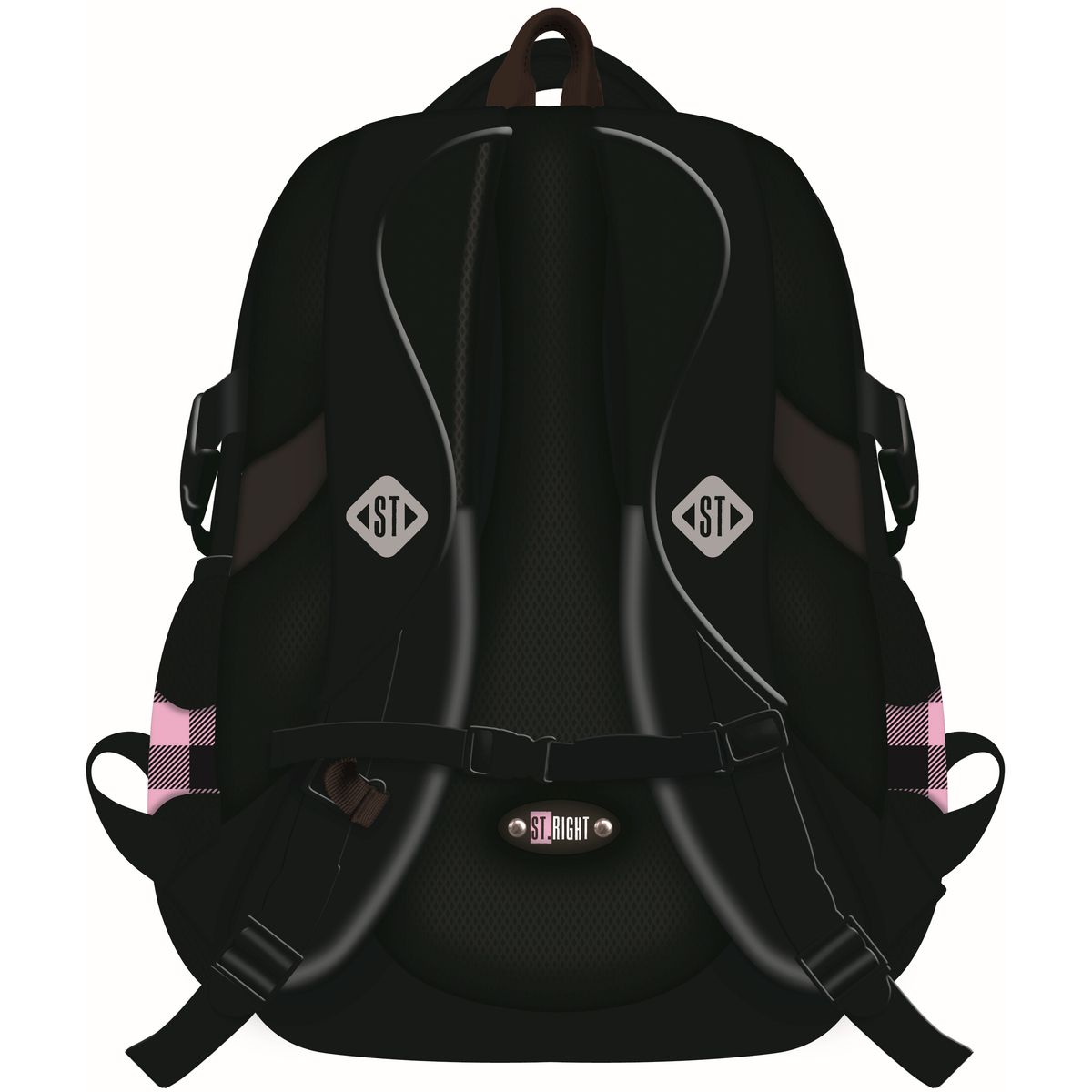 Plecak PINK CHECKERED 4-KOMORY St.Right (BP-01)