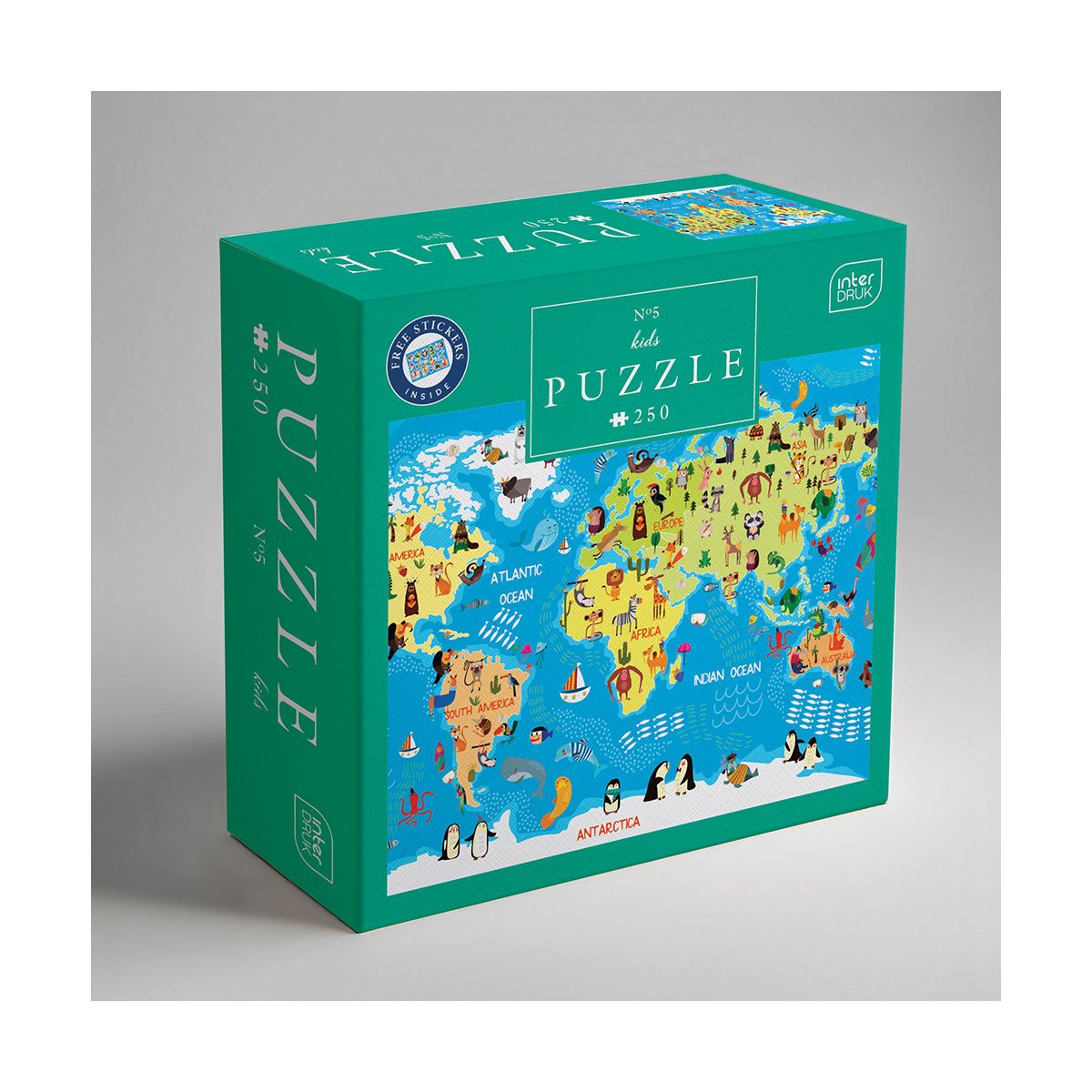 Puzzle KIDS 5 WORLD MAP 5902277368966 250 el. Interdruk (250 el)