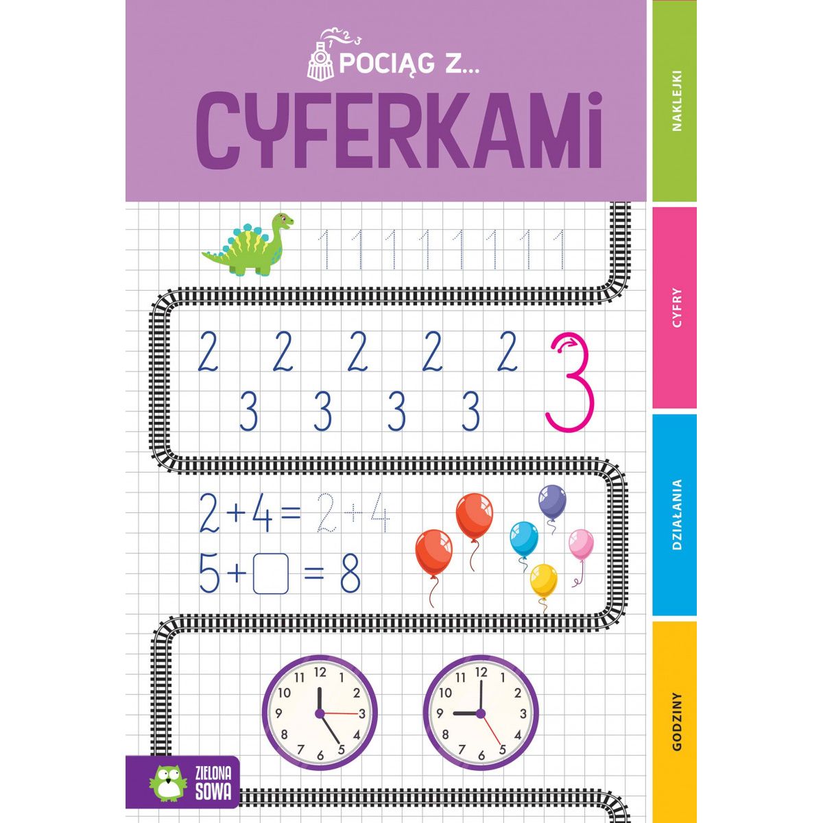 Książeczka edukacyjna Pociąg z cyferkam Zielona Sowa