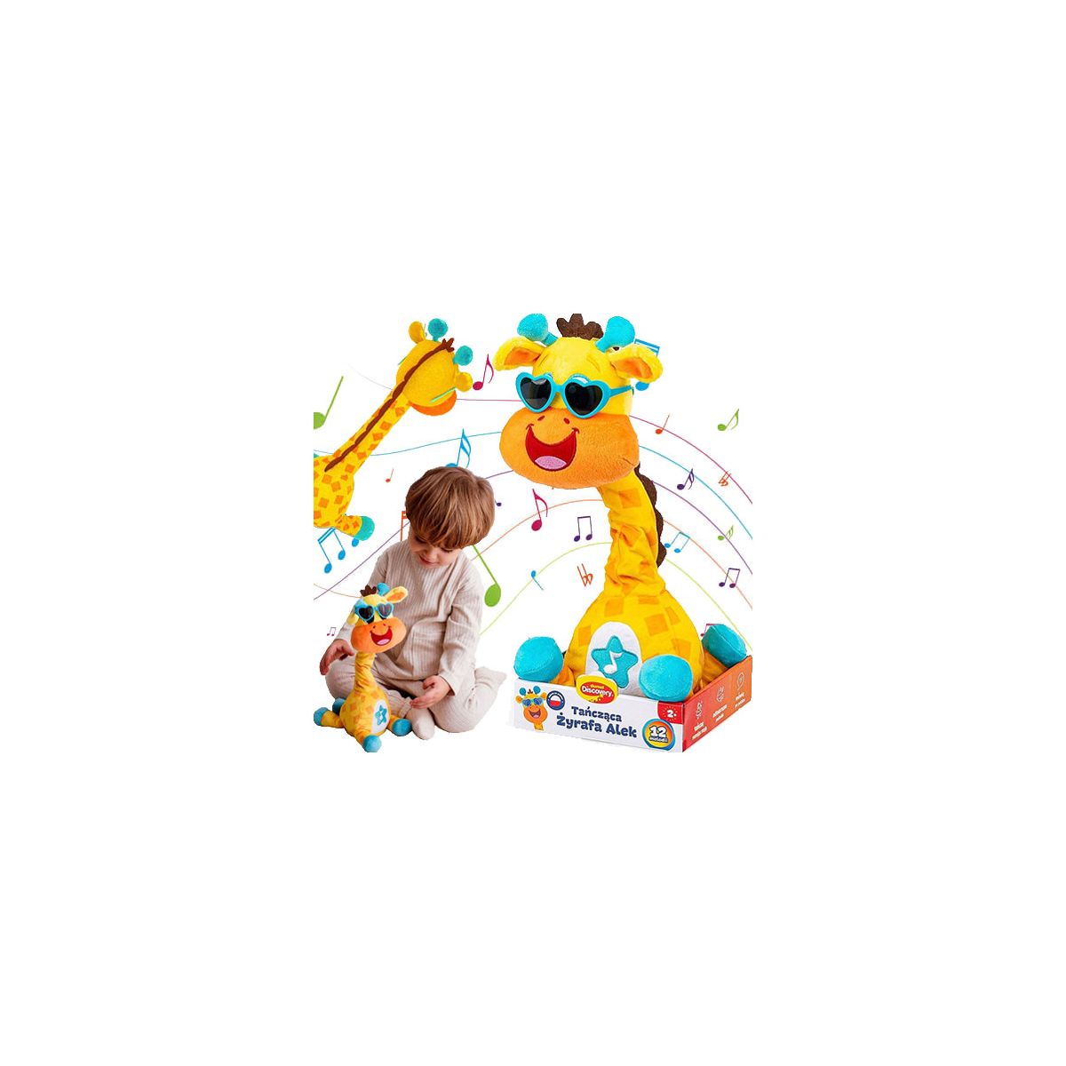Pluszak interaktywny Discovery Tańcząca Żyrafa Aalek (DD51161)