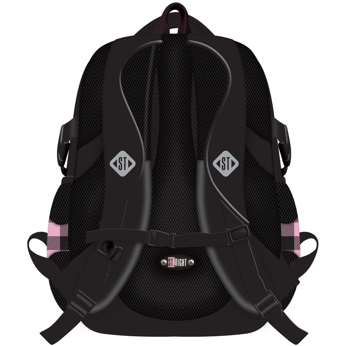 Plecak PINK CHECKERED 4-KOMORY St.Right (BP-01)