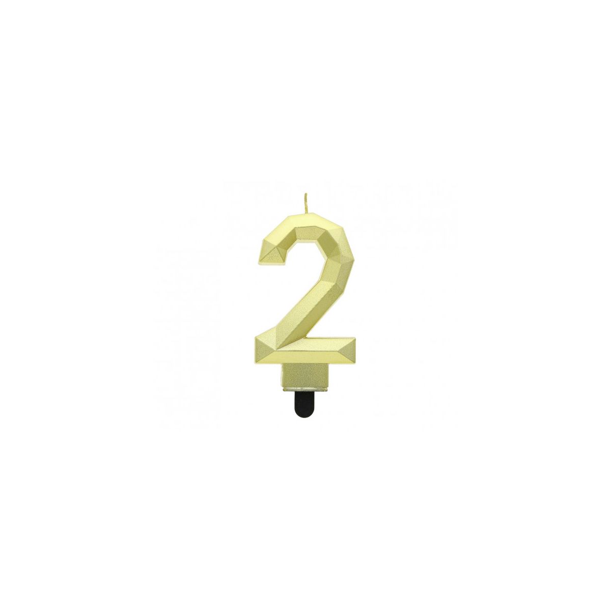 Świeczka urodzinowa cyferka 2 - Diament, metalik złoty, 7.6 cm Godan (PF-SDZ2)