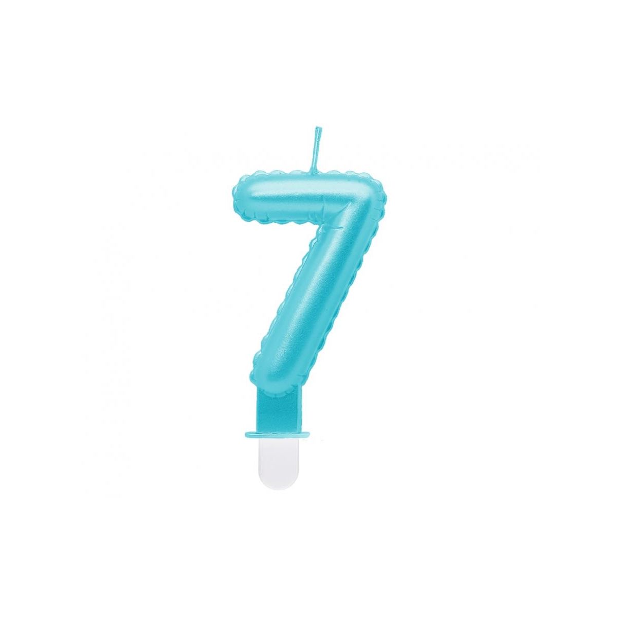 Świeczka urodzinowa cyferka 7, perłowa jasnoniebieska, 7 cm Godan (SF-PJN7)