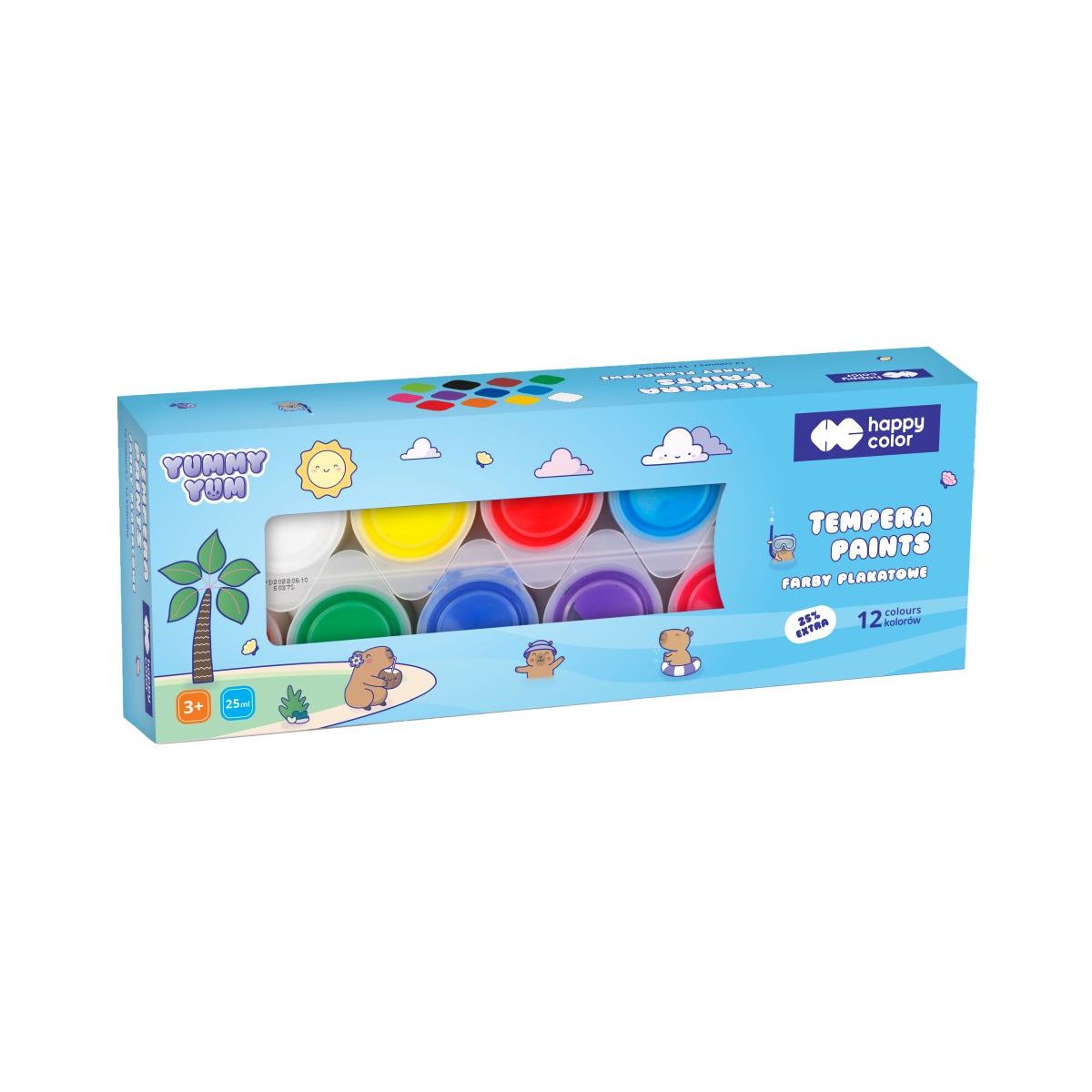 Farby plakatowe Happy Color Yummy Yum kolor: mix 12 kolor. (HA 3310 0025-YU12)