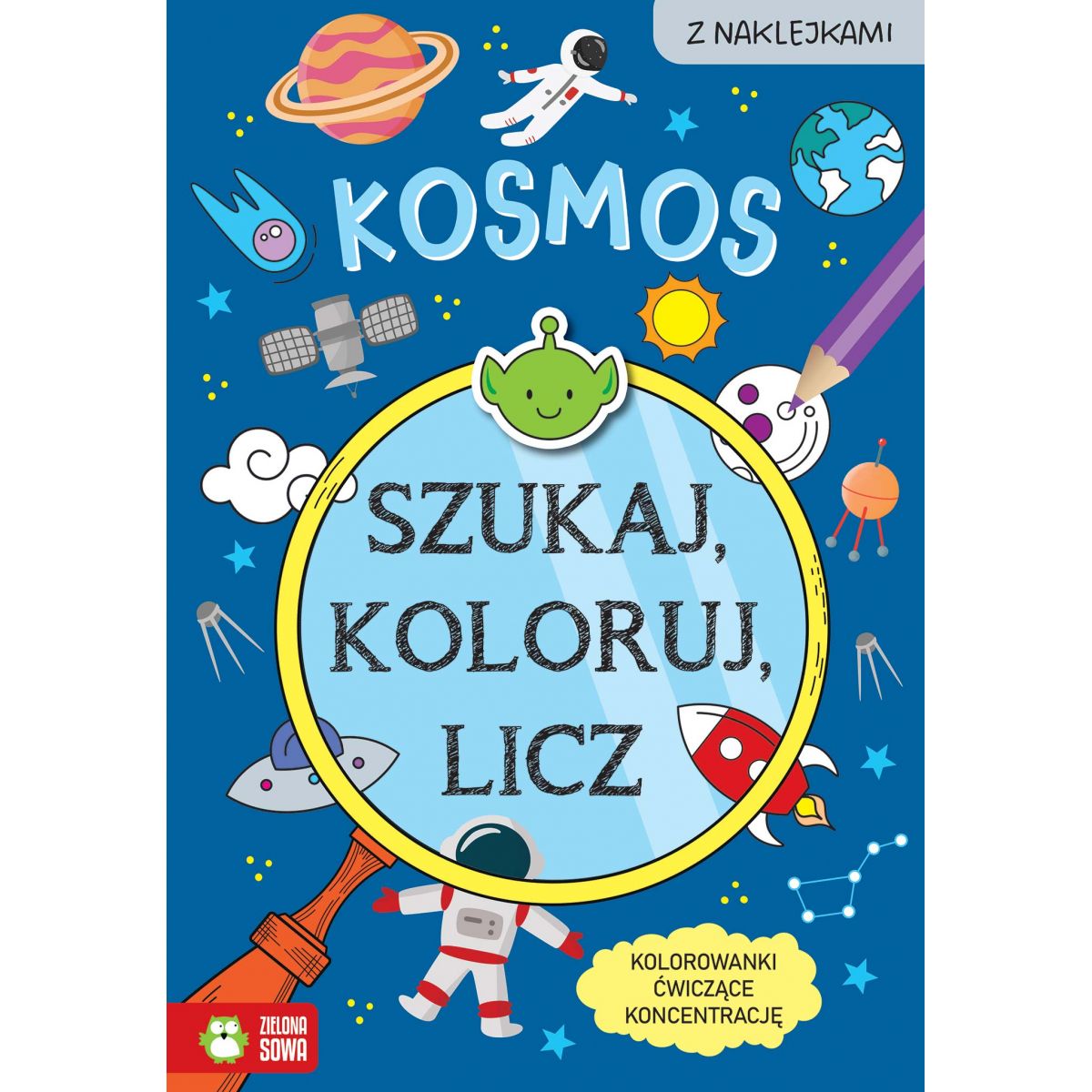 Książka dla dzieci Szukaj, koloruj i licz. Kosmos Aksjomat