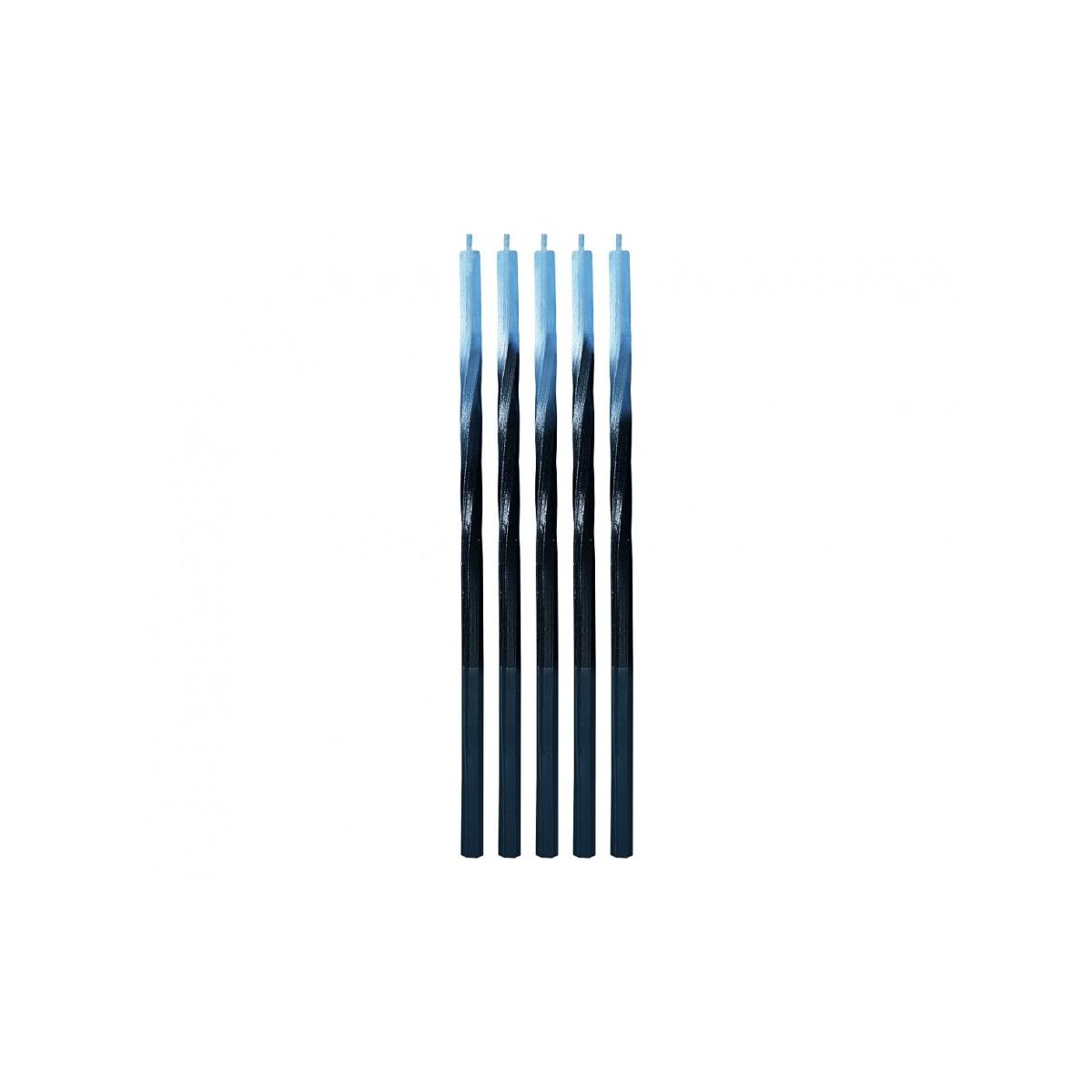 Świeczka urodzinowa Świderki Ombre, niebieski/czarny, 5x5x150mm, 5 szt. Godan (7C-SSON)