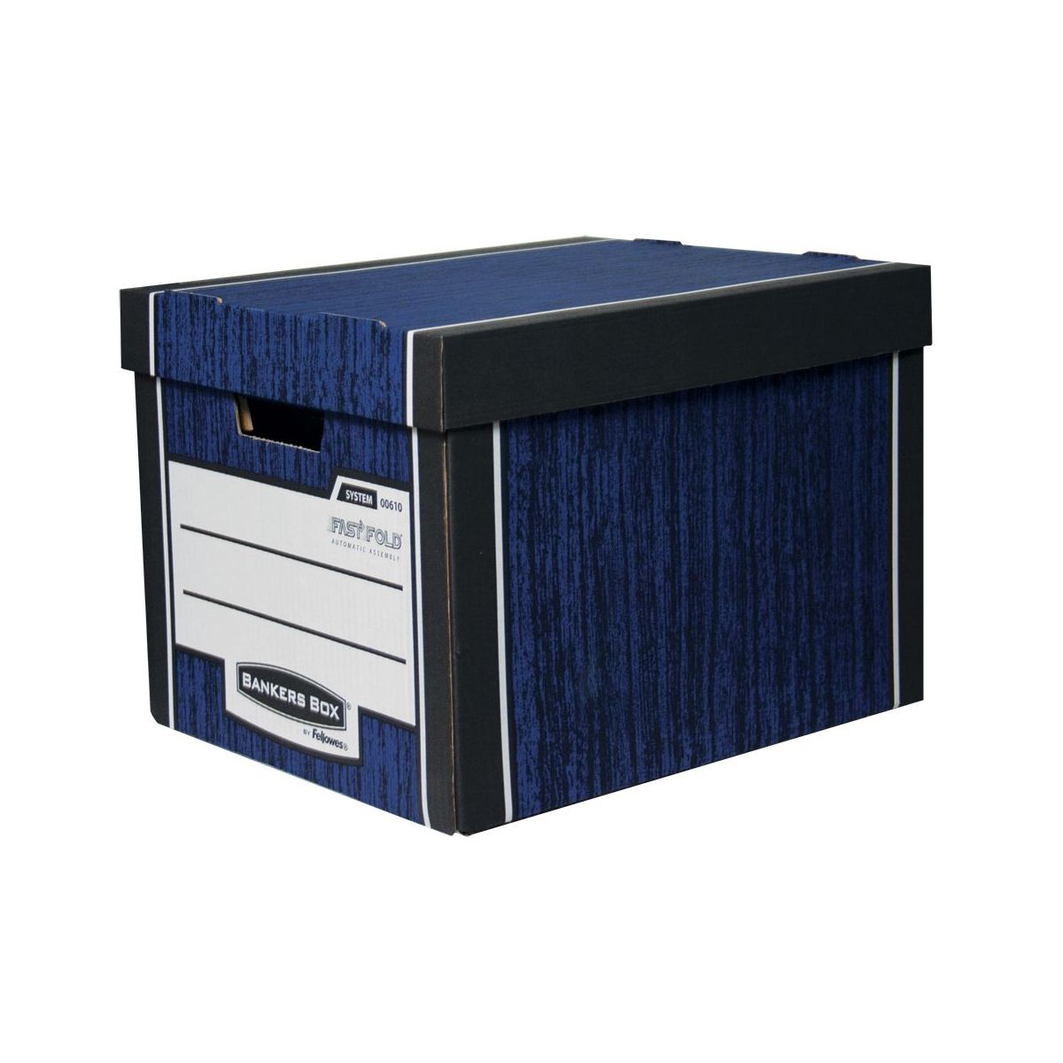 Pudło archiwizacyjne Fellowes Woodgrain niebieski tektura [mm:] 340x295x 405 (0061001-BLUE)