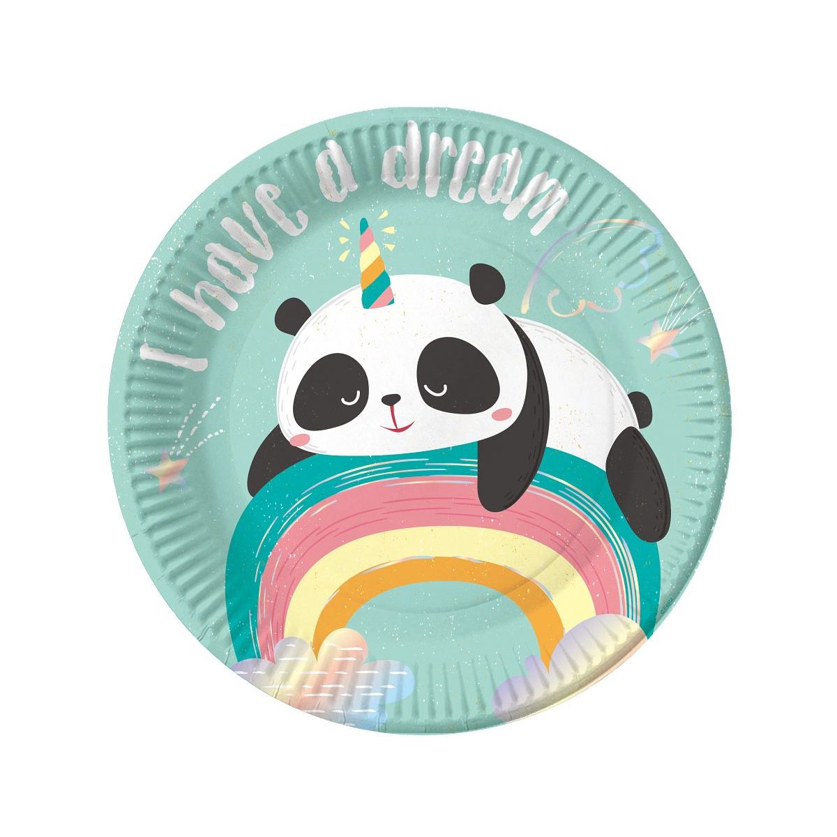 Talerz jednorazowy Godan Panda 18 cm/6 sztuk papier śr. 180mm 6 szt (PF-TRP7)