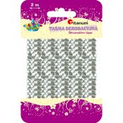 Taśma ozdobna Titanum Craft-Fun Series z cekinami 6x2 [mm x m] srebrna (363633)