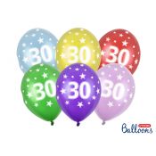 Balon gumowy Partydeco 30th Birthday, Metallic Mix mix 300mm (SB14M-030-000)