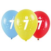 Balon gumowy Arpex z nadrukiem cyferki - 7 (3 szt.) mix 280mm (KB1962-7-9944)