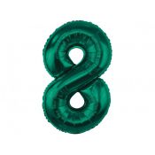 Balon foliowy Godan cyfra 8, zieleń butelkowa, 85 cm (CH-B8B8)