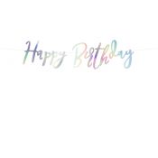 Baner Happy Birthday opalizujący Partydeco (GRL75-017)