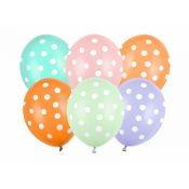 Balon gumowy Partydeco kropki mix 300mm 12cal (SB14P-318-000)