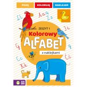 Książeczka edukacyjna Zielona Sowa Kolorowy alfabet z naklejkami. Zeszyt 1