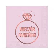 Serwetki Godan Wieczór Panieński 20 szt. różowy papier [mm:] 330x330 (PW-SWPR)