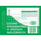 Druk samokopiujący zlecenie wykonania pracy w godzinach nadliczbowych A6 40k. Michalczyk i Prokop (529-5)