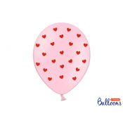 Balon gumowy Partydeco Serca, Pastel Baby Pink różowy 300mm (SB14P-278-081J-6)
