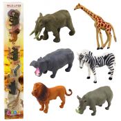 Figurka Dzikie Zwierzęta Żyrafa Zebra Lew 6-8cm 6szt Lean (23289)