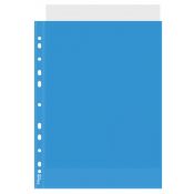 Koszulki na dokumenty Esselte krystaliczne A4 kolor: niebieski typu U 55 mic. (47205)