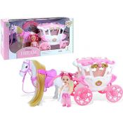 Lalka w karocy z koniem [mm:] 80 Adar (608108)