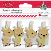 Ozdoba drewniana Titanum Craft-Fun Series klamerki XMAS renifery (AQE19118-3)